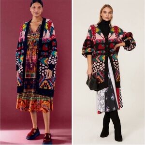 NEW Farm Rio Crazy Mix Cardigan Small